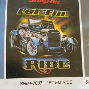Snap-on Let'em Ride Men's Short Sleeve Tee - Black/Blue Graphic